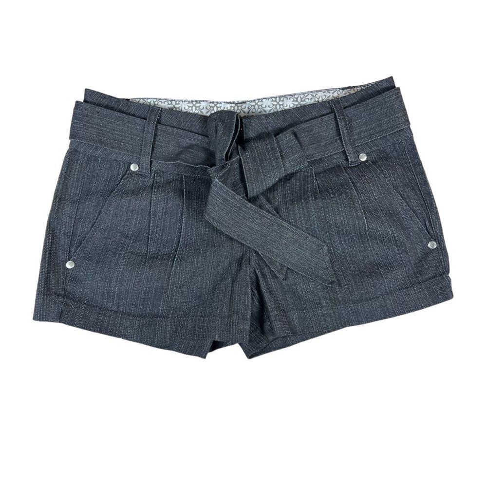 J Crew Black Denim Belted Shorts